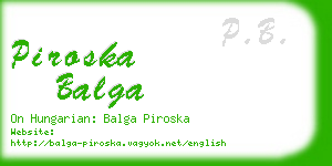 piroska balga business card